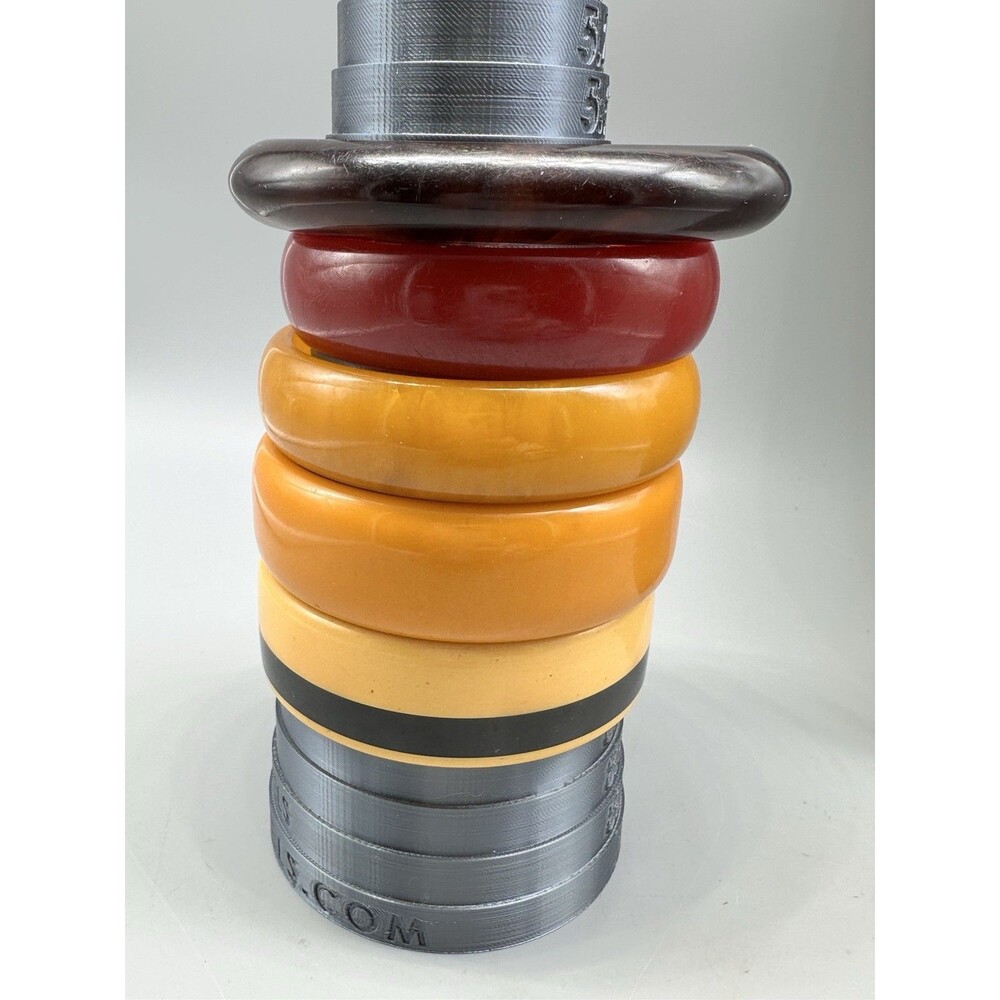Vintage Plastic Bangle Bracelet Lot Of 5 Bakelite ? Tortoise Oval